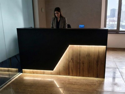 "Miami" Reception Desk, Illuminated Office Desk, 120x110x75cm