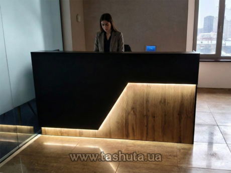 Ресепшн стойка "Майами", офисная стойка с подсветкой, 120х110х75 cм
