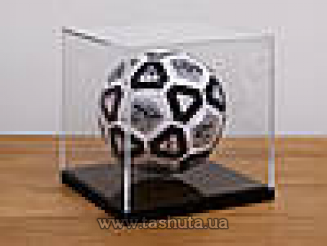 Защитная колба на деревянной основе 200х200х200 (Толщина акрила : 3 мм;  Подставка: Дерево (цвет тиковое дерево);)