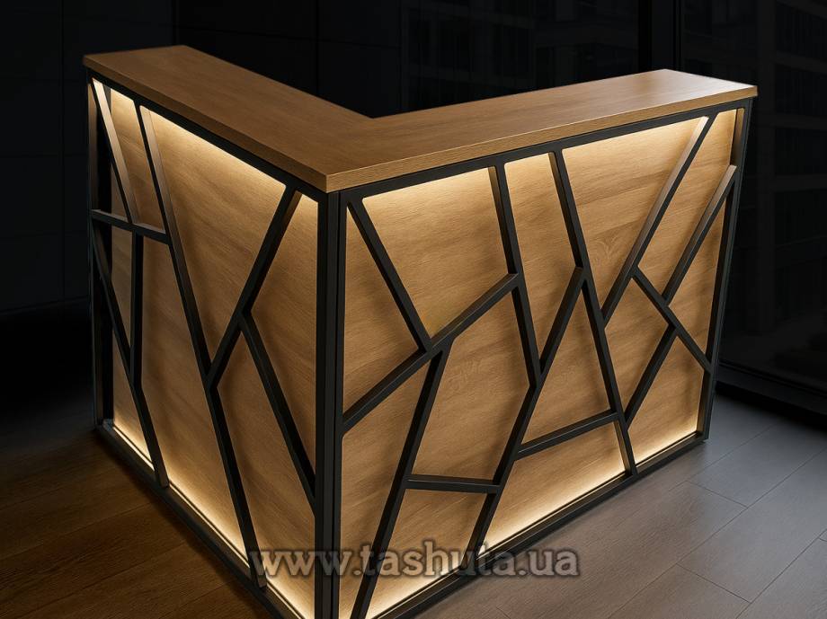 Loft Front Desk with LED Lighting, 150x110x115cm
