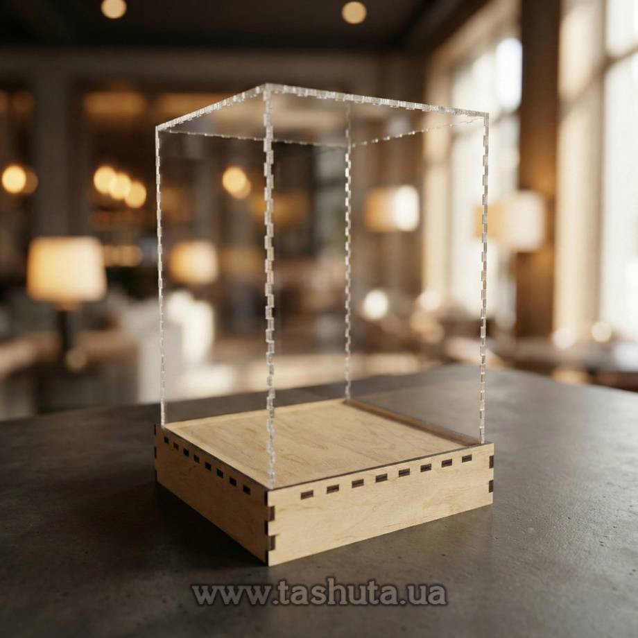 Clear Cover 15x20x15cm with Studs and Stand