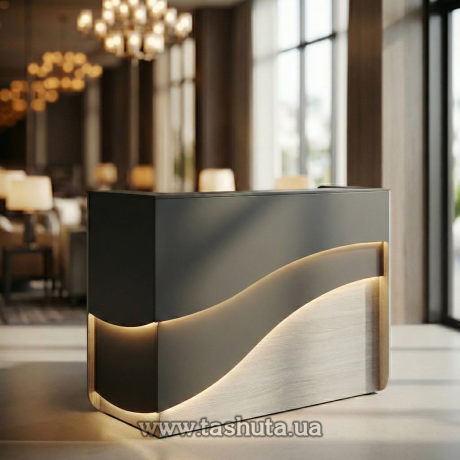 Ресепшн стойка "Ривьера", офисная стойка с подсветкой, 200х110х75 cм