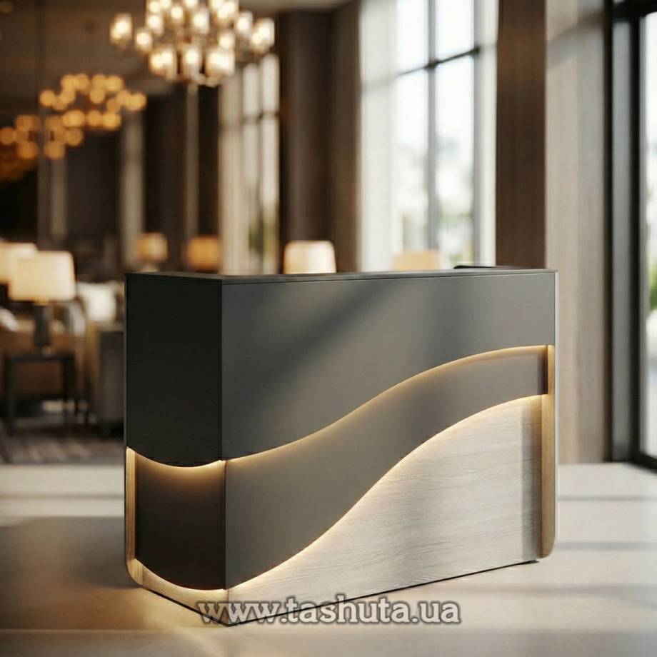 "Riviera" Reception Desk, Illuminated Office Desk, 120x110x75cm