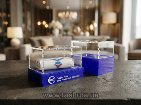 Прозрачная колба 15х20х15см на шипах с подставкой