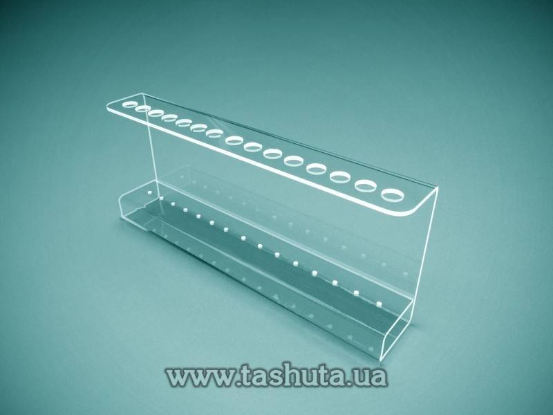 Acrylic Pen Holder for 15 pcs, 255x100x70mm