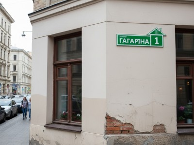 Уличная табличка с домиком 500х195 мм