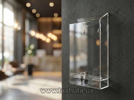 Настенный прозрачный акриловый ящик для предложений с замком 155х230х50 мм